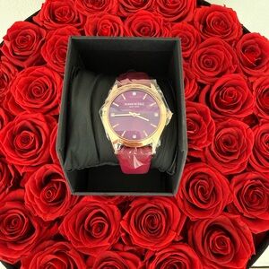 Kenneth Cole Rose Gold Case Burgundy Dial and Strap Watch